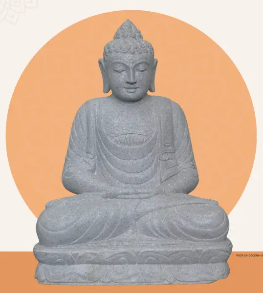 Product image 1 of the product “Seated Buddha made of Riverstone in Dhyana position - gesture of meditation, H.62 cm, natural. ”